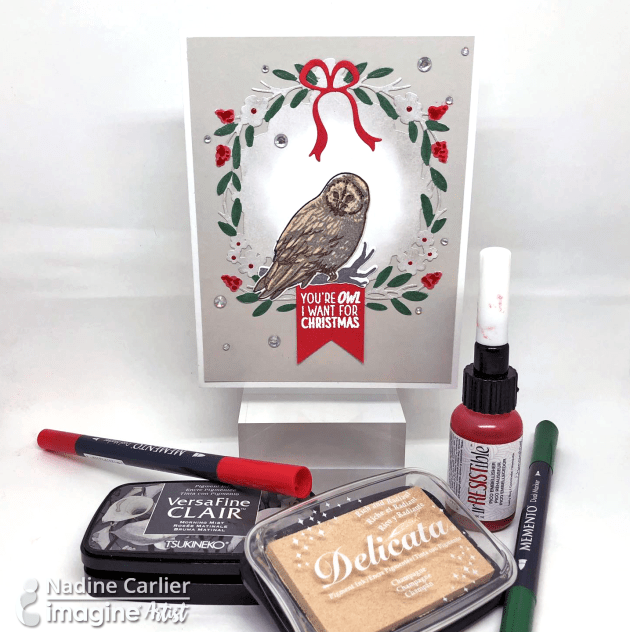 Owl Christmas Card by Nadine Carlier IC