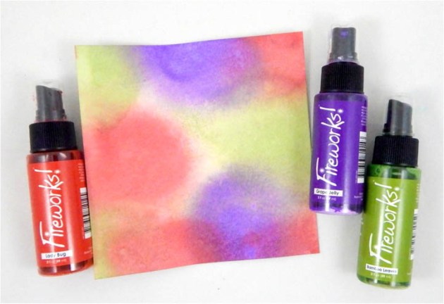 Fireworks! Shimmery Craft Sprays in Lady Bug, Grape Jelly and Bamboo Leaves