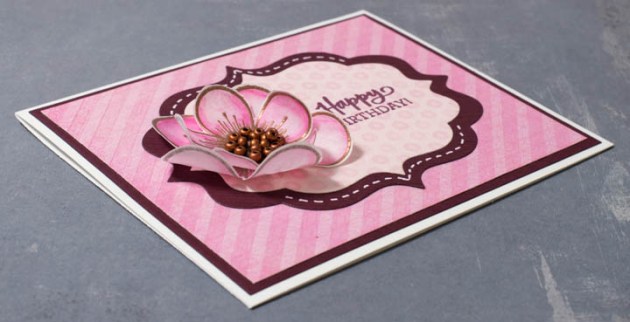 On this card the background is heat-embossed also, using clear embossing powder.
