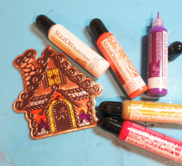 color using assorted StazOn Studio Glaze colors