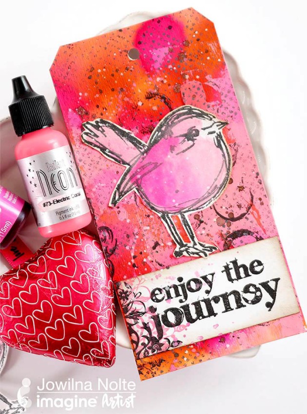 See How to Use Inkers for a Mixed Media Tag