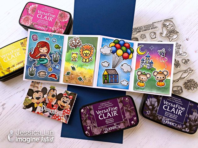 Create a Rainbow Blended Disney Theme Keepsake with VersaFine Clair
