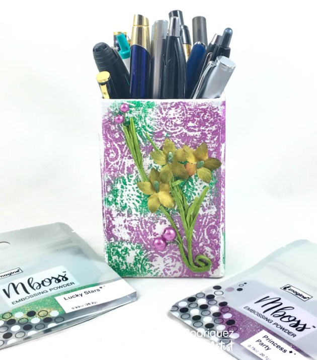 Learn How To Upcycle A Pencil Holder With Embossing Powder