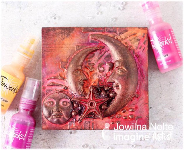 See How to Make a Moon and Stars Art Canvas with Fireworks Spray