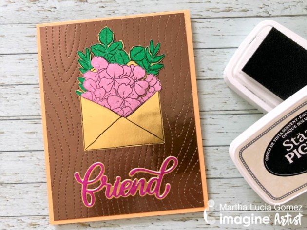 Create a Woodgrain Theme Friendship Card with Rinea Foil