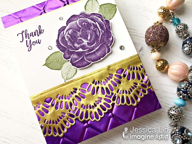 Make a Simple Card with Embossing and Border Design with Rinea Foil