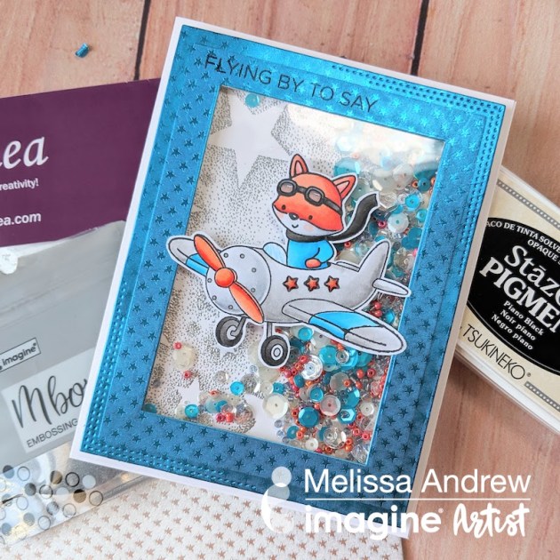 Learn to Create Shine with Silver MBoss and Rinea Foil Paper for a Shaker Card