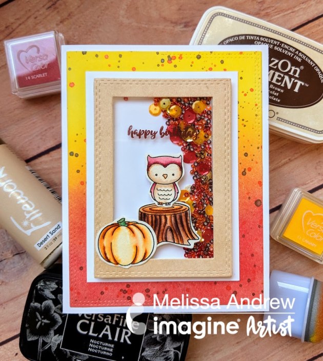 See How to Make a Fall Themed Birthday Shaker Card with VersaColor Ink