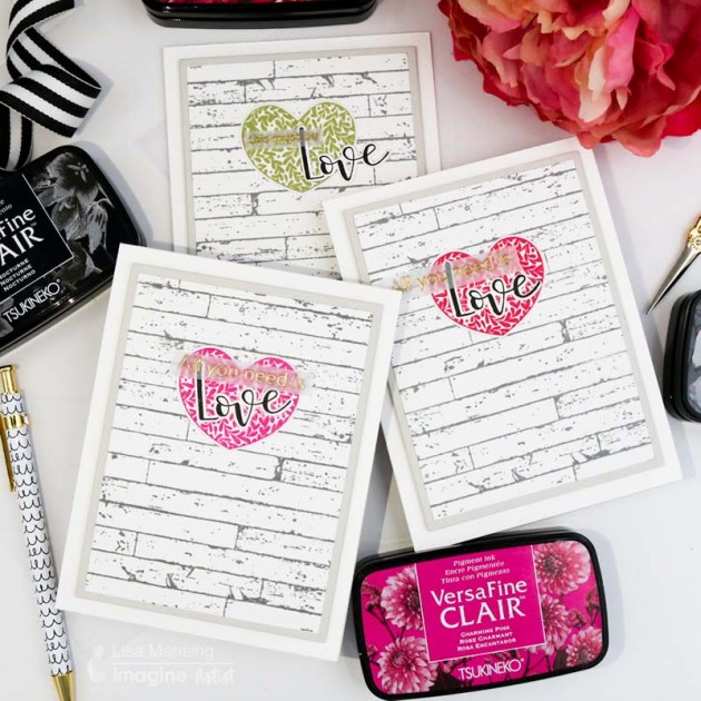 See How to Make Several Farmhouse Valentine's Day Cards VersaFine Clair