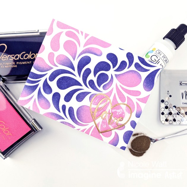 versacolor inkblending video pink and purple inks for valentines day