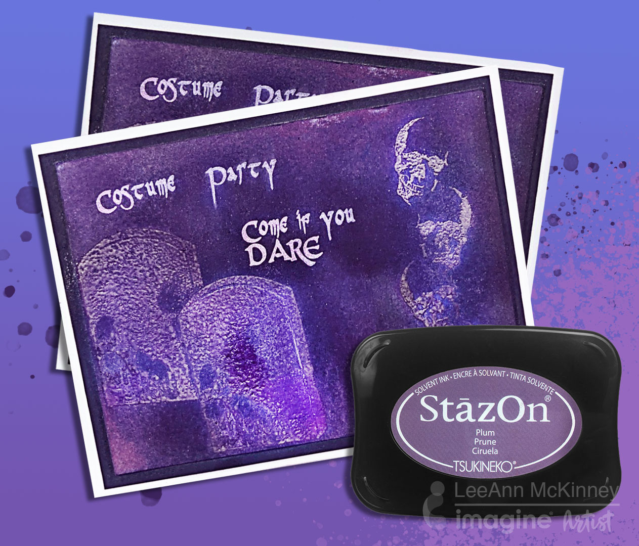 How To Create A Rich Purple Tone-On-Tone Halloween Party Invitation