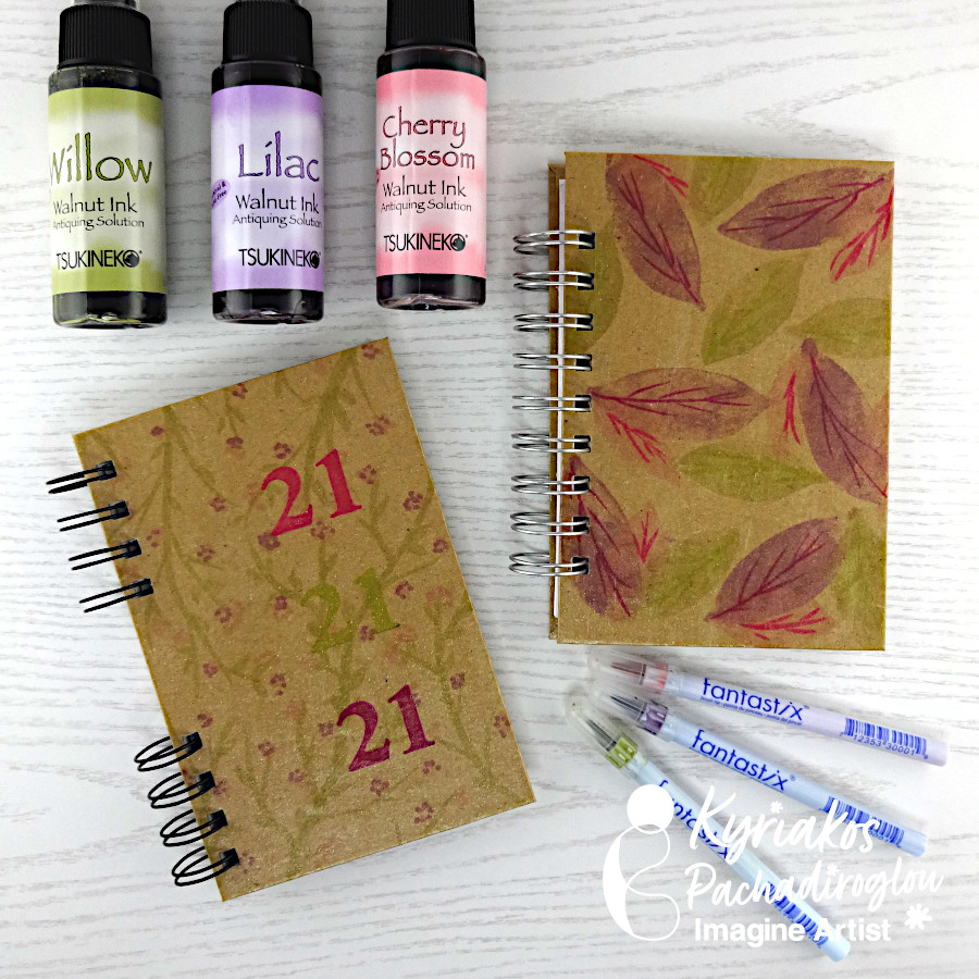 Create a Beautiful Kraft Notebook with Walnut Inks